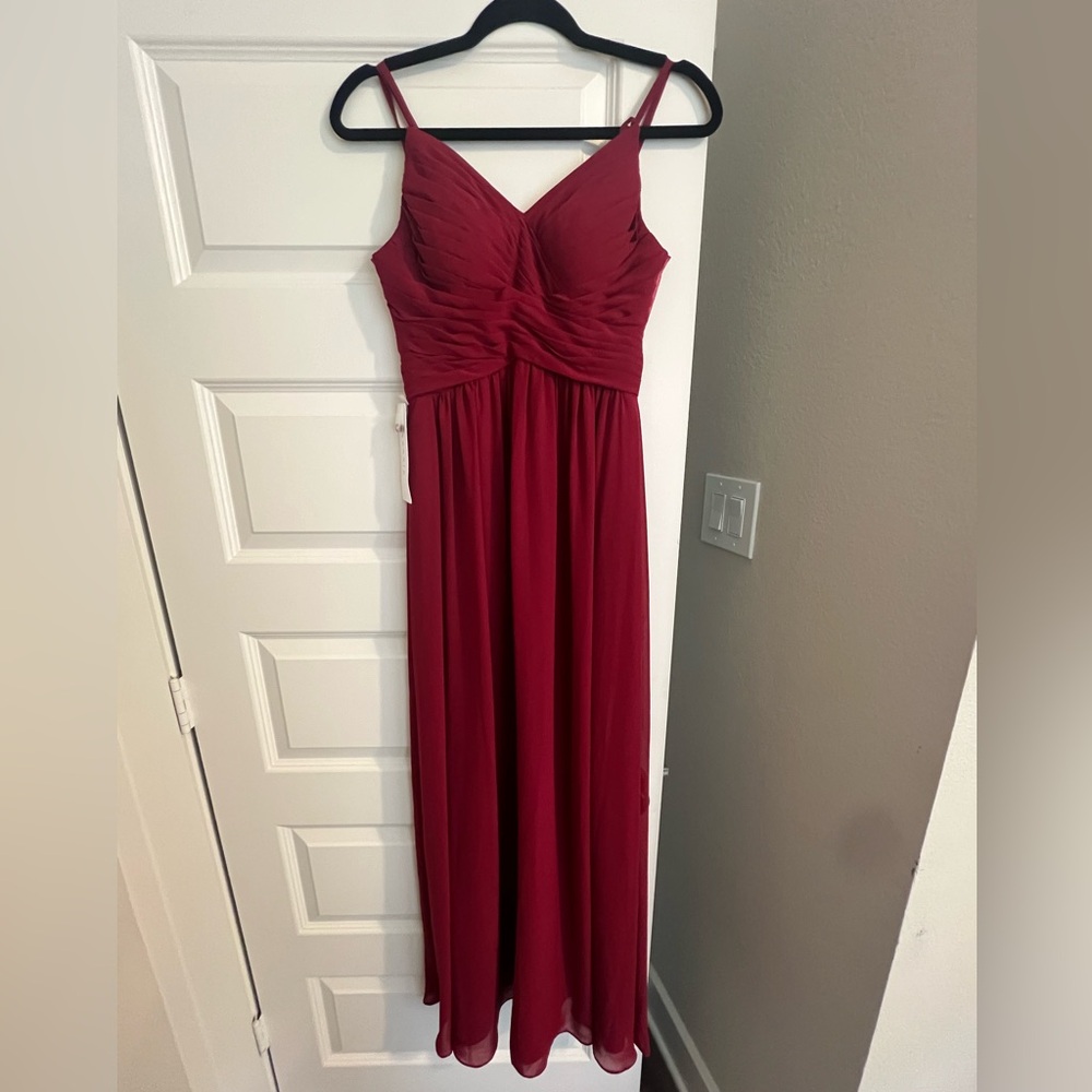Azazie “Blake” Burgundy Bridesmaids Dress - A2